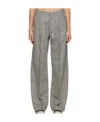 R13 Inverted Wool Wide-leg Trousers In Gray