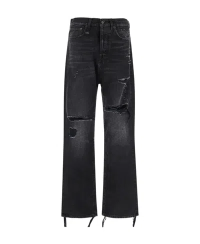 R13 Izzy Distressed Boyfriend Jeans In Black