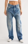 R13 Izzy Drop Relaxed Straight Jeans In Blue