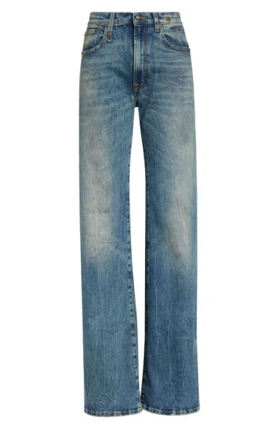 R13 Jane Flare Leg Jeans In Blue