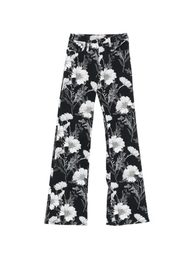 R13 Jane Flower-print Jeans In Black
