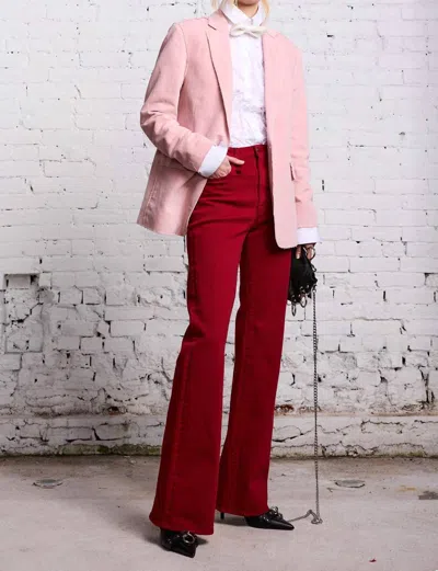 R13 Mid-rise Flared Jeans In Vivid Red Stretch