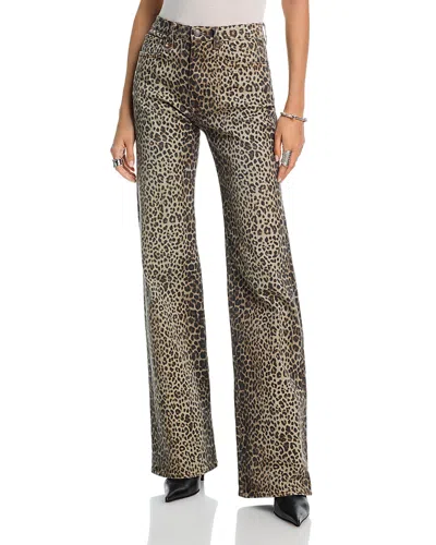 R13 Jane Jeans In Cheetah Brown In Animal Print