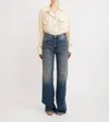 R13 Damon Pleated Wide Leg Jean In Weber Linen Indigo In Blue