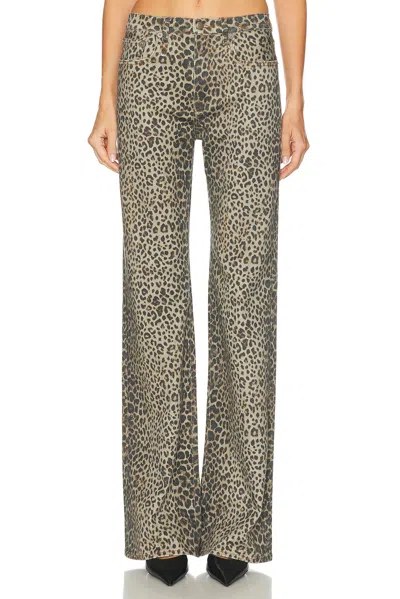 R13 Jane Wide Leg In Classic Cheetah Brown