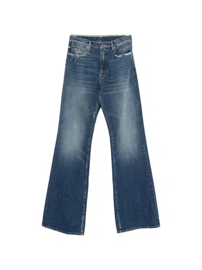 R13 Janes Distressed Straight Jeans In Blue