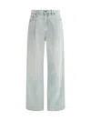 R13 Damon Pleated Denim Trousers In Blue