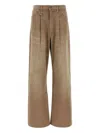 R13 Damon Pleated Jeans In Brown