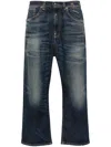 R13 Blue Stonewashed Wide-leg Jeans In Ansel Blue