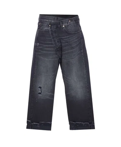 R13 Cross Over Jeans In Black