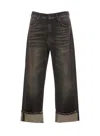 R13 Cuffed Ex-boyfriend Jeans In Black