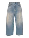 R13 Wide-leg Cropped Jeans With Concealed Fastening In Azul