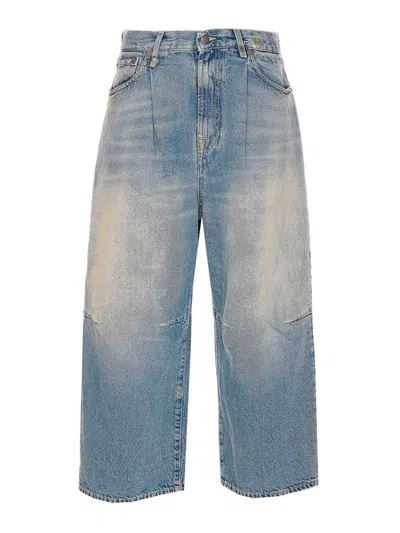 R13 Blue Cropped Jeans In Azul