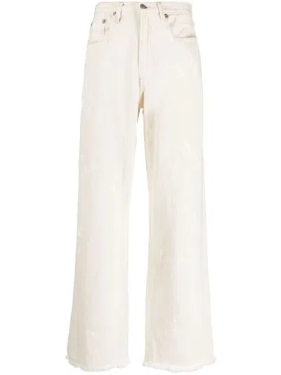 R13 Jeans In Koze Ecru White Paint