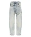 R13 Crossover Mis-rise Tapered Jeans In Lightblue