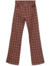 R13 Jane Straight Leg In Printed Auburn Plaid