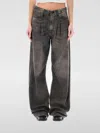R13 Damon Pleated Wide Leg Jean In Ellery Black In Gray