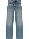 R13 Wide-leg Distressed Jeans In Veiled Blue