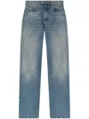 R13 Wide-leg Distressed Jeans In Veiled Blue