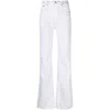 R13 Jane Crackled-effect Wide-leg Jeans In White/grey