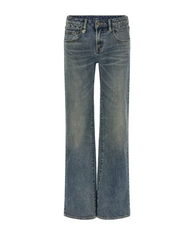 R13 Jeans With Belt Loops In Blue