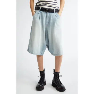 R13 Jesse Denim Carpenter Shorts In Toni Blue
