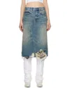 R13 Blue Jesse Denim Midi Skirt In Multi