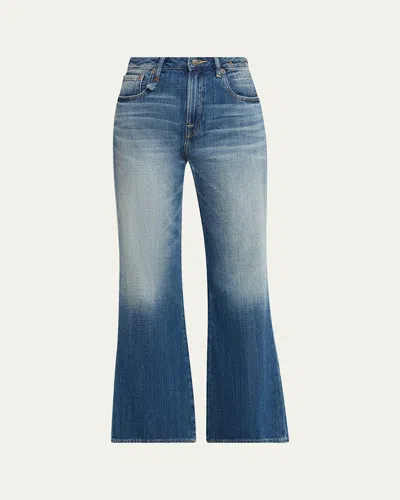 R13 Joan Cropped Flare Jeans In Animal Print