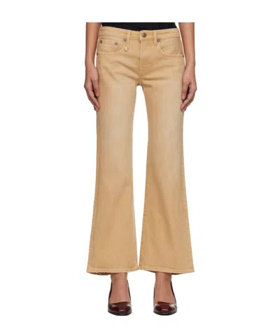 R13 Joan Cropped Flared Jeans In Brown