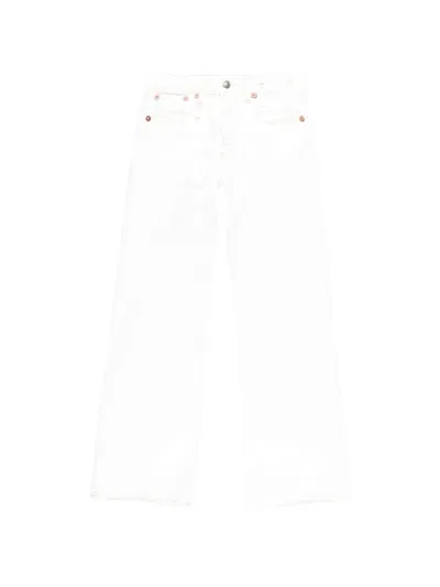 R13 Joan Flared Cropped Jeans In White