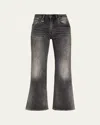 R13 Joan Kick-flare Ankle Jeans In Black