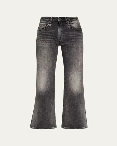 R13 Joan Kick-flare Ankle Jeans In Black
