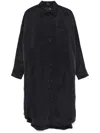R13 Jumbo Long Sleeve Shirtdress In Black