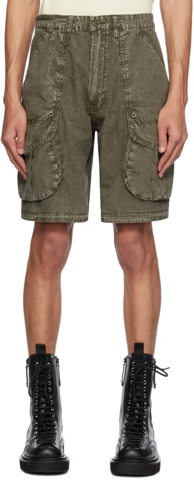 R13 Khaki Pocket Shorts In Gd Olive