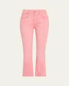 R13 Kick Fit Cropped Jeans In Coral Stretch
