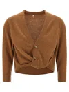 R13 Twisted-knot Cashmere Cardigan In Brown