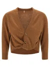 R13 Twisted-knot Cashmere Cardigan In Brown