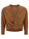 R13 Twisted-knot Cashmere Cardigan In Brown