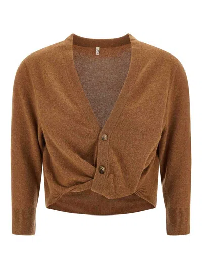R13 Knot Cardigan In Brown