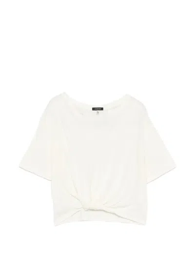 R13 Knot V-neck T-shirt In White