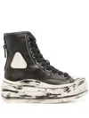 R13 Kurt Platform High Top Sneaker In Black