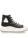 R13 Kurt Glittered Platform Sneakers In Black