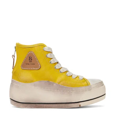 R13 Kurt High Top Sneakers In Yellow / Aqua