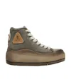 R13 Khaki Kurt High Top Sneakers In Washed Olive