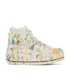 R13 Beige Kurt High Top Sneakers In White