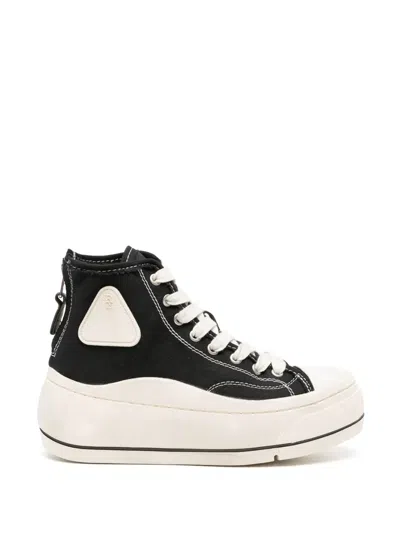 R13 Kurt High-top Denim Sneakers In Black