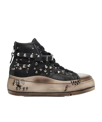 R13 Kurt High-top Sneakers In Black