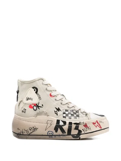 R13 Kurt Hi-top Sneakers In Neutral