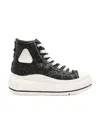 R13 Kurt Glittered Platform Sneakers In Black