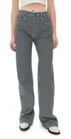 R13 Lace Back Jane Jeans Rinse Indigo Railroad In Rinse Indigo Railroad
